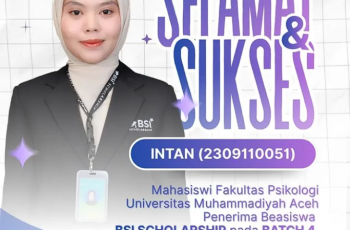 Intan penerimaan Beasiswa BSI SCHOLARSHIP pada BATCH 4
